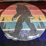 Bigfoot Sasquatch on Rainbow Background Queen alpaca blanket