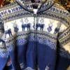 Blue adult zip hoodie with llama figures