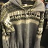 Light gray zip hoodie with llama figures