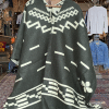 Western style olive green poncho