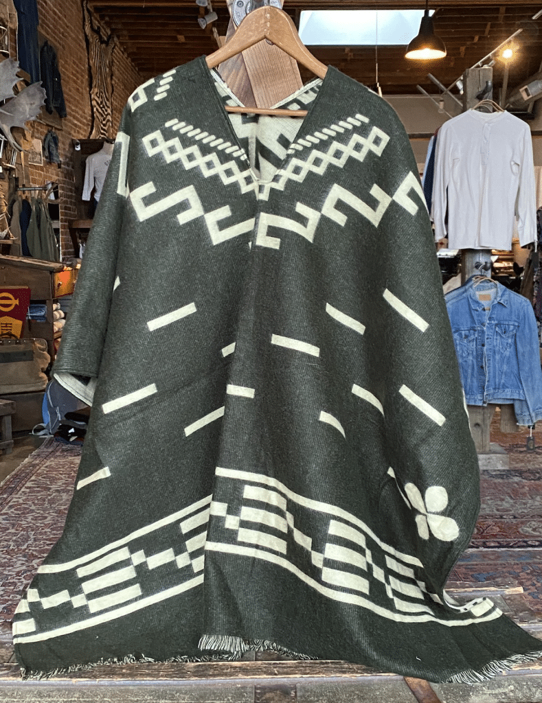 Western Clint Eastwood replica poncho in olive green.