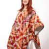 Sherpa lined blanket becomes a poncho with zipper