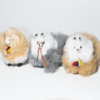 Set of 3 two-tone alpaca figurines
