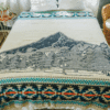 Blue Mountain Blanket reverse side with cream background